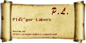 Pláger Laborc névjegykártya
